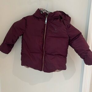 Burberry Baby purple/plum down jacket with hood, size 2T